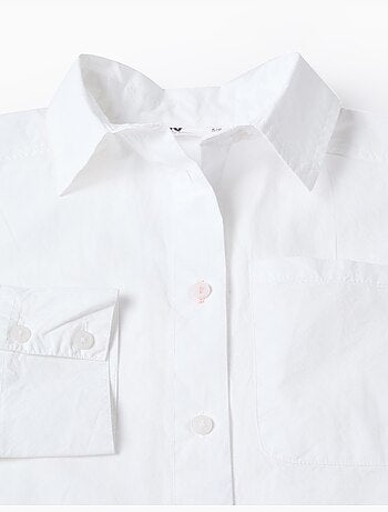 Chemise en popeline à manches longues avec épaules tombantes