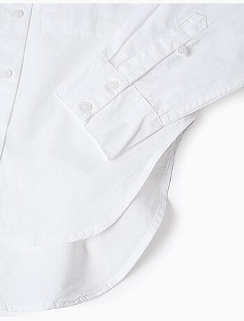 Chemise en popeline à manches longues avec épaules tombantes
