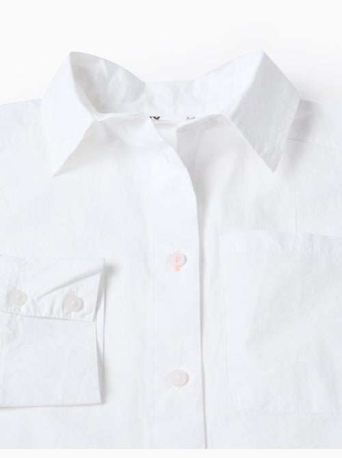 Chemise en popeline à manches longues avec épaules tombantes - Kiabi