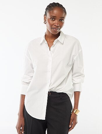 Chemise en popeline à manches longues
