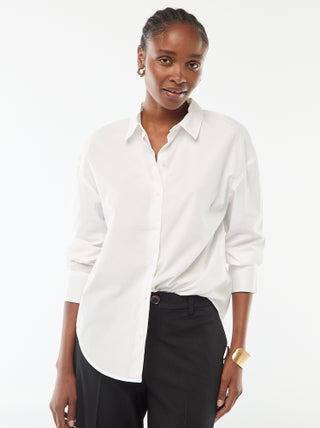 Chemise en popeline à manches longues