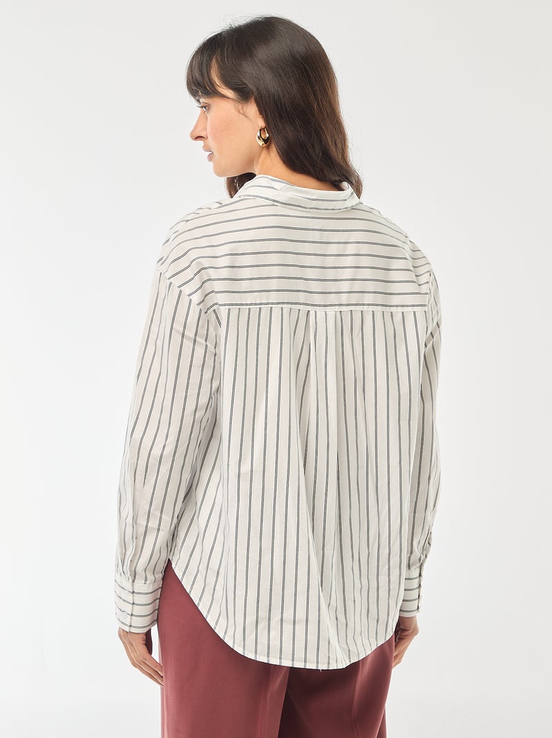 Chemise en popeline à manches longues Blanc - Kiabi