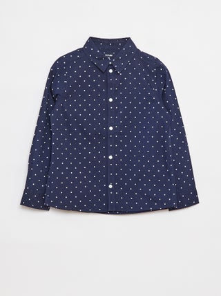 Chemise en popeline à manches longues