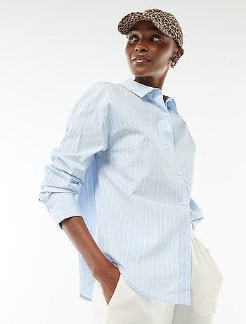 Chemise en popeline à manches longues