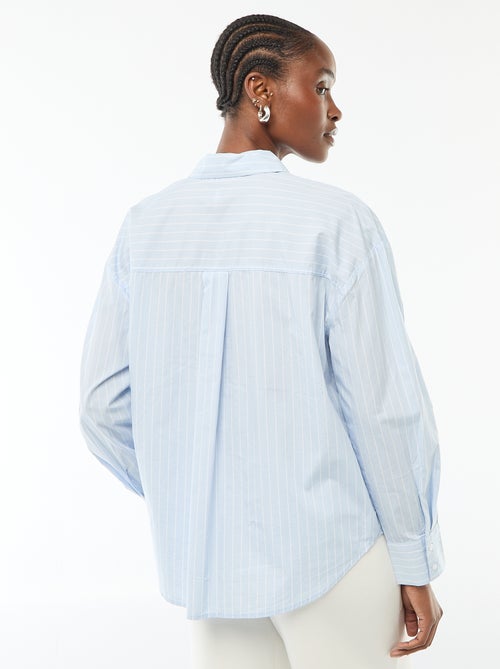 Chemise en popeline à manches longues - Kiabi