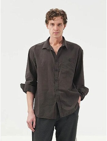 Chemise en popeline à manches longues coupe régulière giesto