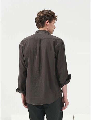Chemise en popeline à manches longues coupe régulière giesto