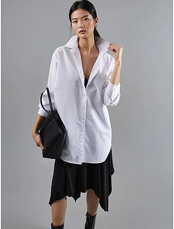 Chemise en popeline à manches longues et boutons busem