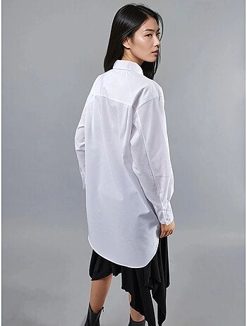 Chemise en popeline à manches longues et boutons busem