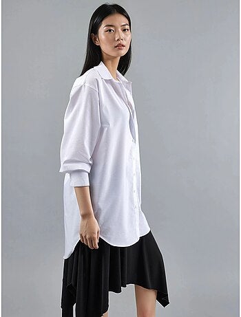 Chemise en popeline à manches longues et boutons busem