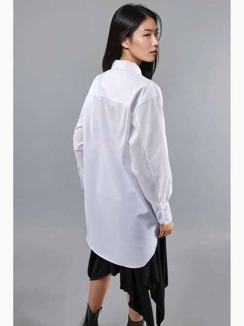 Chemise en popeline à manches longues et boutons busem - Kiabi Chemise en popeline à manches longues et boutons busem - Kiabi
