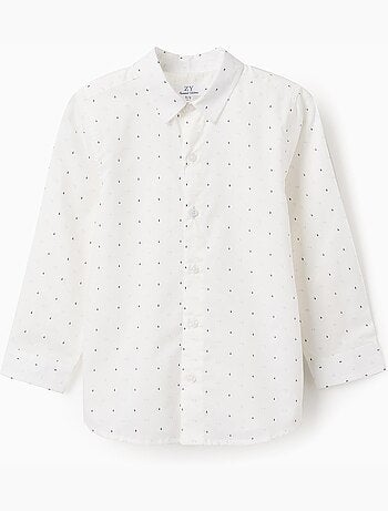 Chemise en popeline à manches longues et motif