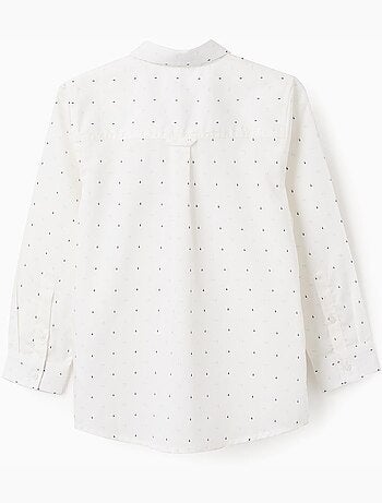 Chemise en popeline à manches longues et motif
