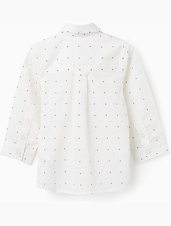 Chemise en popeline à manches longues et motif