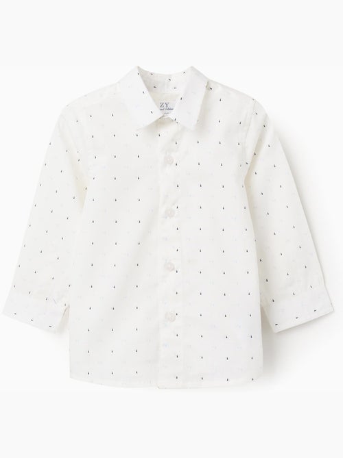 Chemise en popeline à manches longues et motif - Kiabi