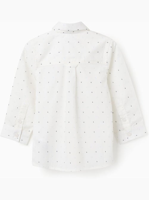 Chemise en popeline à manches longues et motif - Kiabi