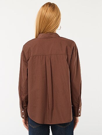 Chemise en popeline à manches longues