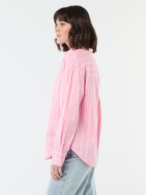 Chemise en popeline à manches longues - Kiabi