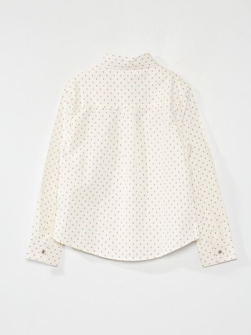 Chemise en popeline à motif Blanc - Kiabi