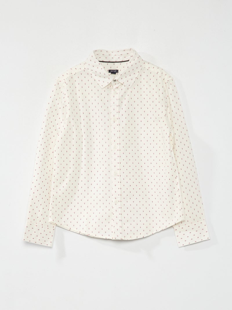 Chemise en popeline à motif Blanc - Kiabi