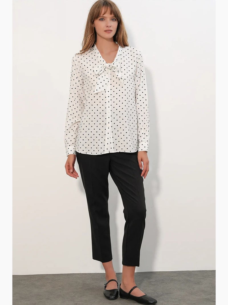 Chemise en popeline à pois bdart Blanc cassé - Kiabi