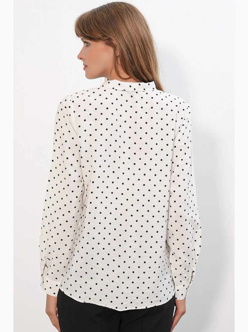 Chemise en popeline à pois bdart Blanc cassé - Kiabi