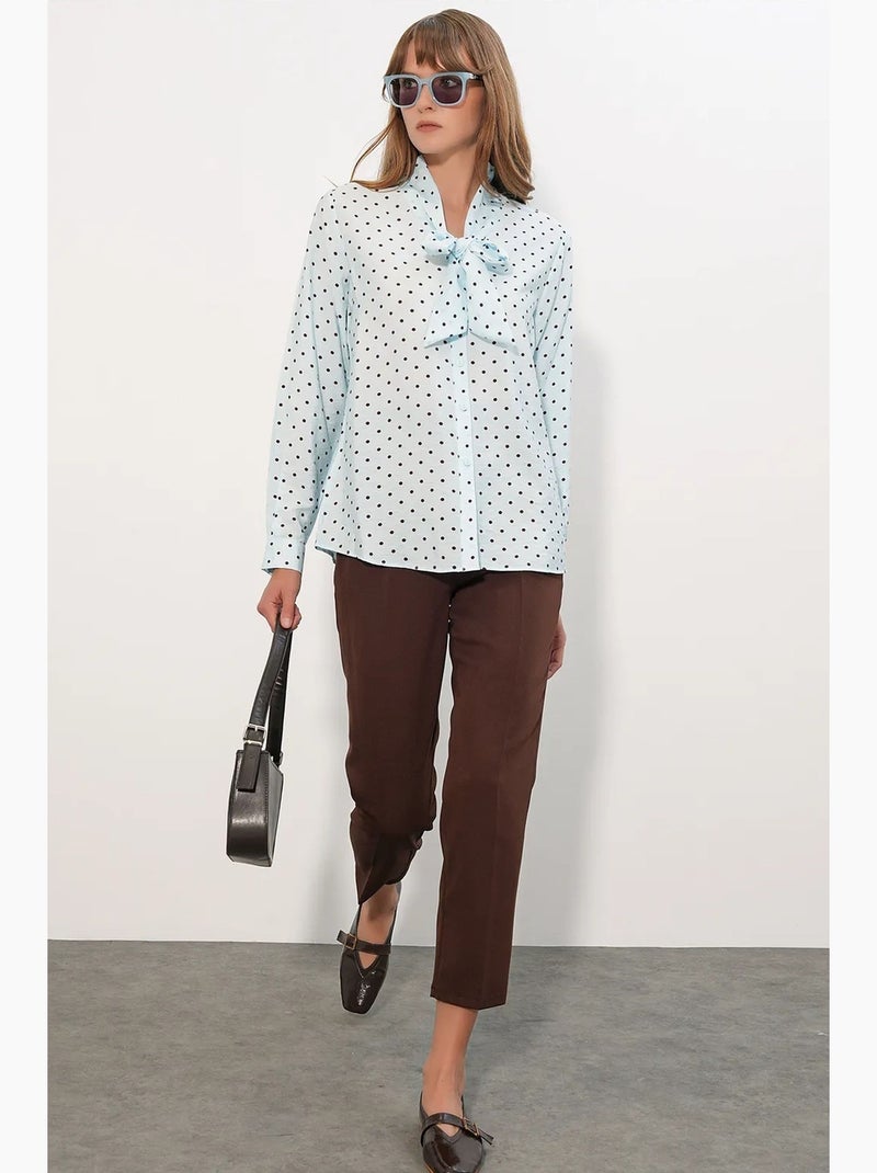 Chemise en popeline à pois bdart Bleu ciel - Kiabi