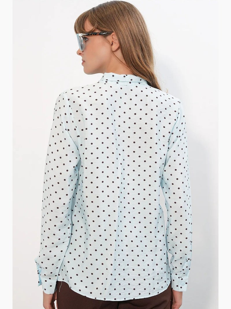Chemise en popeline à pois bdart Bleu ciel - Kiabi