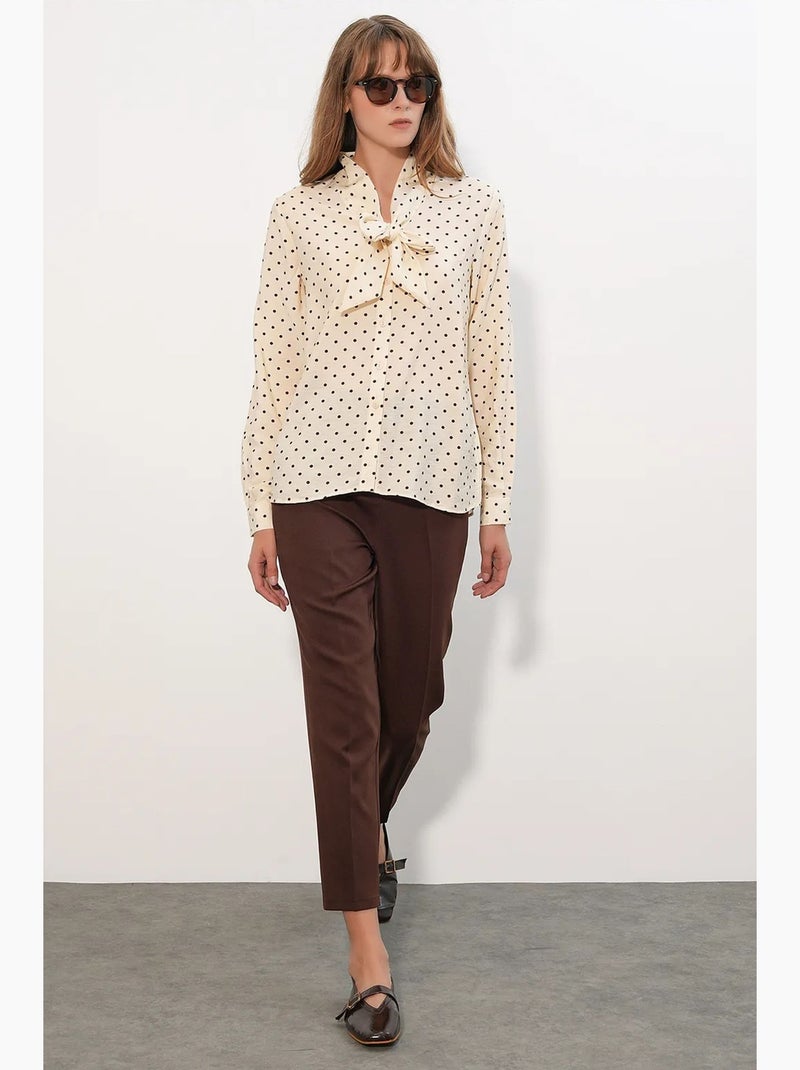 Chemise en popeline à pois bdart Crème - Kiabi