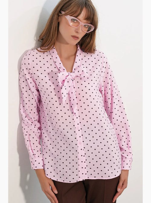 Chemise en popeline à pois bdart - Kiabi Chemise en popeline à pois bdart - Kiabi