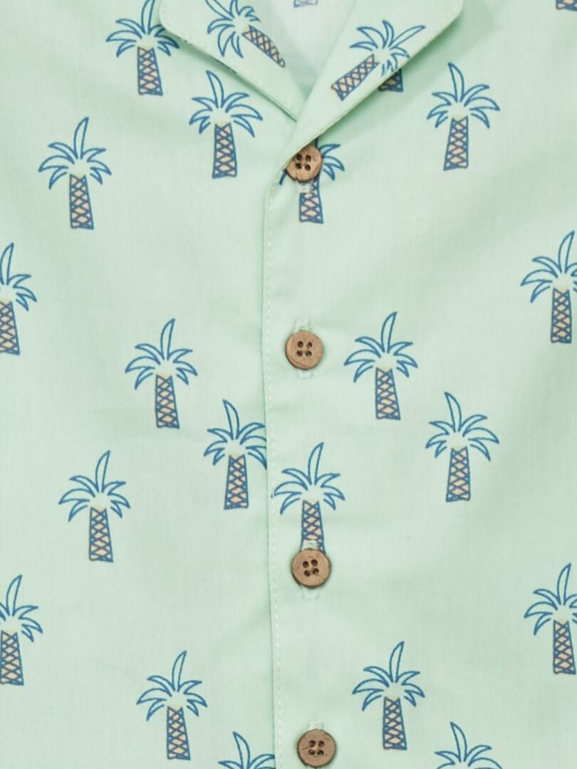 Chemise en popeline avec imprimé Vert - Kiabi