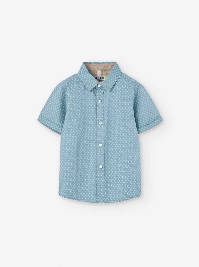 Chemise en Popeline avec Motif Bleu - Kiabi