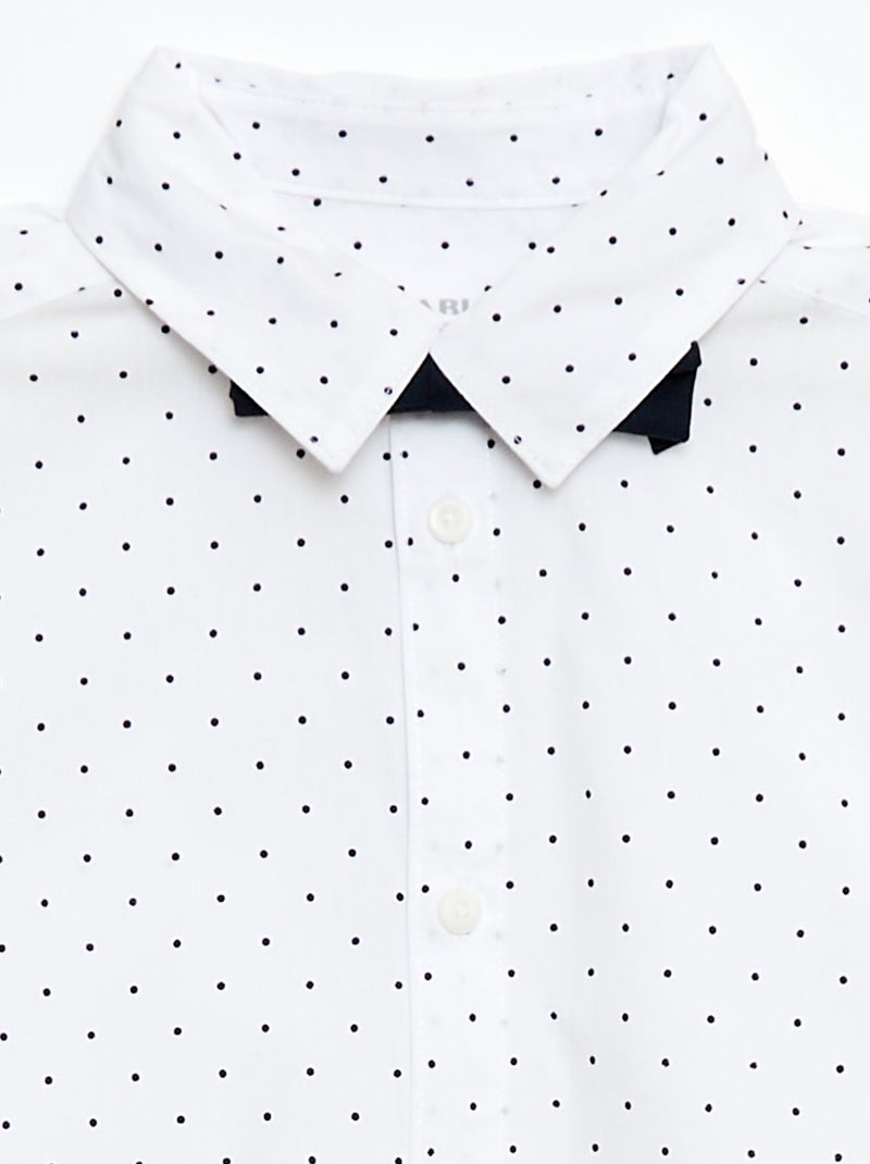 Chemise en popeline avec nœud papillon Blanc - Kiabi