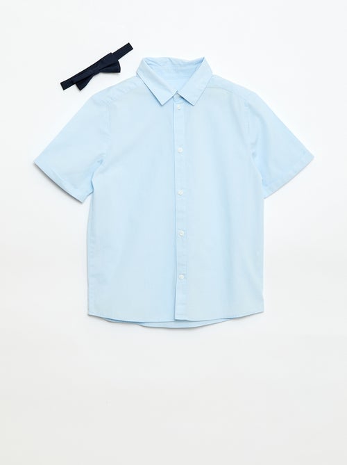 Chemise en popeline avec nœud papillon - Kiabi