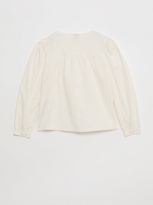 Chemise en popeline avec ouverture aimantée - collection facile à enfiler - Kiabi