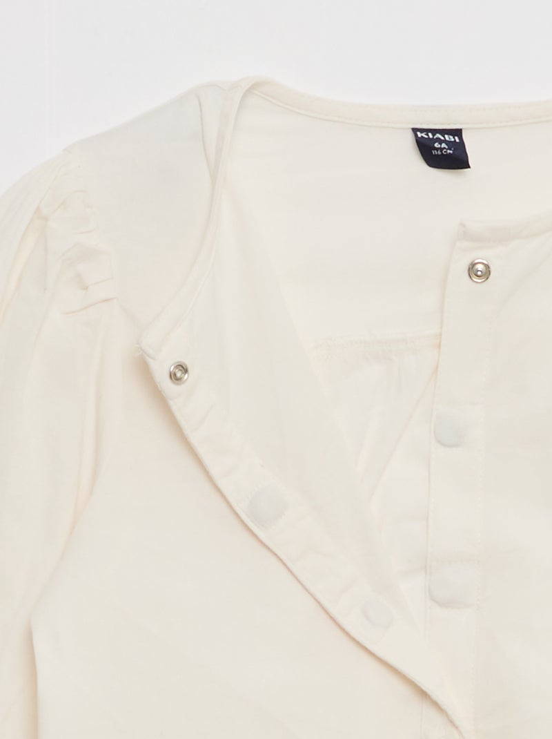 Chemise en popeline avec ouverture aimantée - SO Easy Ecru - Kiabi