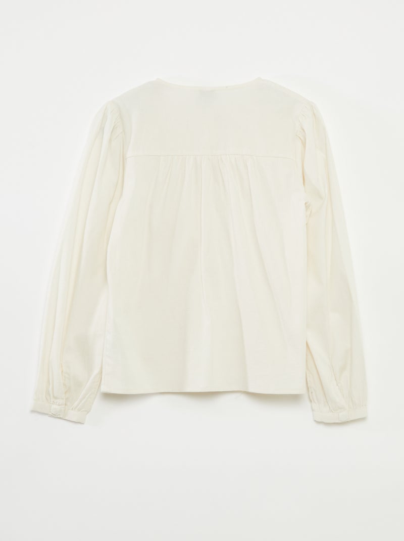 Chemise en popeline avec ouverture aimantée - SO Easy Ecru - Kiabi