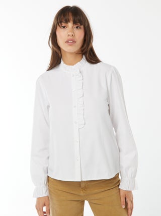 Chemise en popeline avec patte volantée