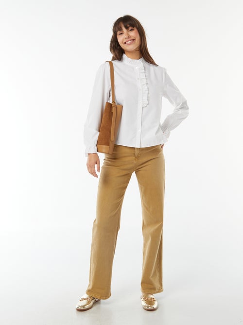 Chemise en popeline avec patte volantée - Kiabi