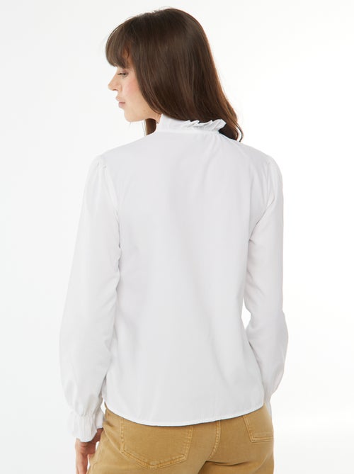 Chemise en popeline avec patte volantée - Kiabi