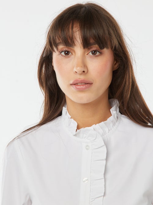Chemise en popeline avec patte volantée - Kiabi