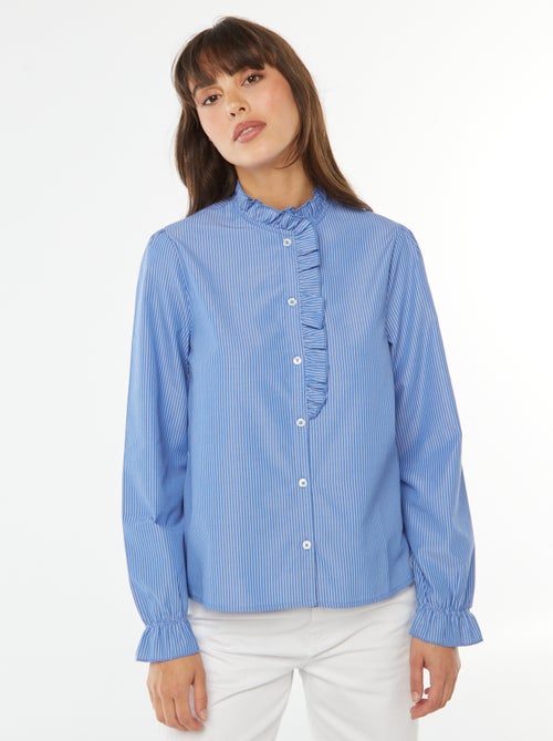 Chemise en popeline avec patte volantée - Kiabi