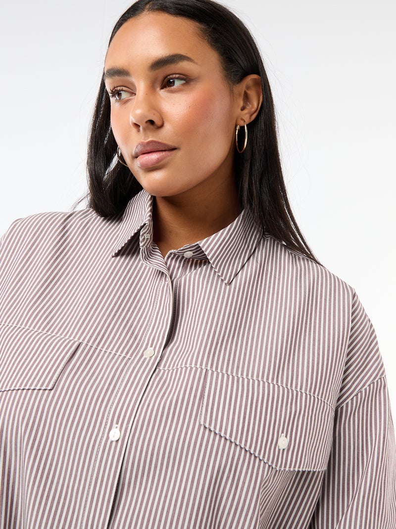 Chemise en popeline Beige - Kiabi