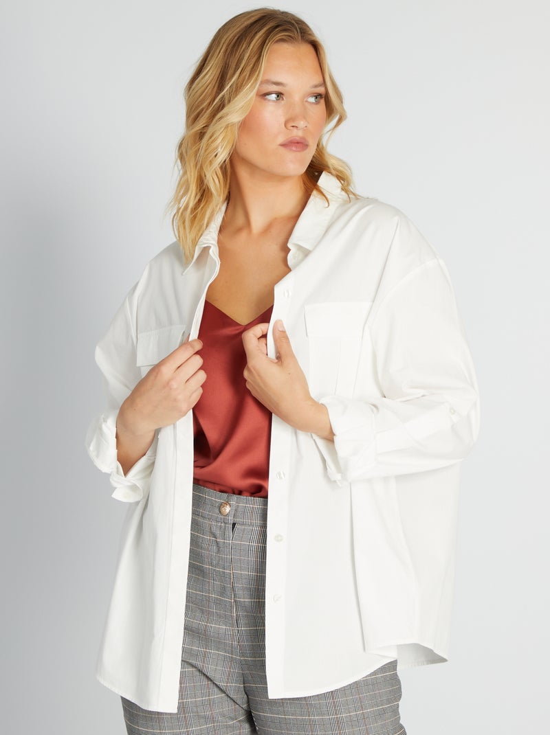 Chemise en popeline blanc - Kiabi