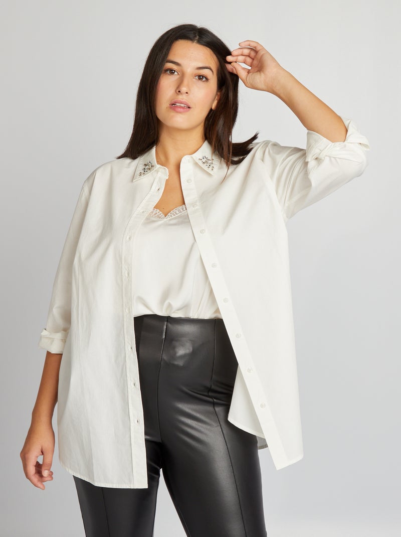 Chemise en popeline blanc - Kiabi
