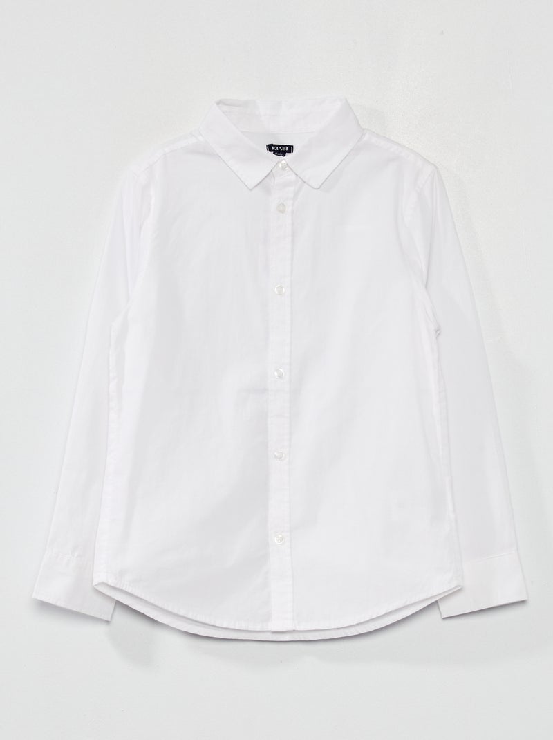 Chemise en popeline blanc - Kiabi