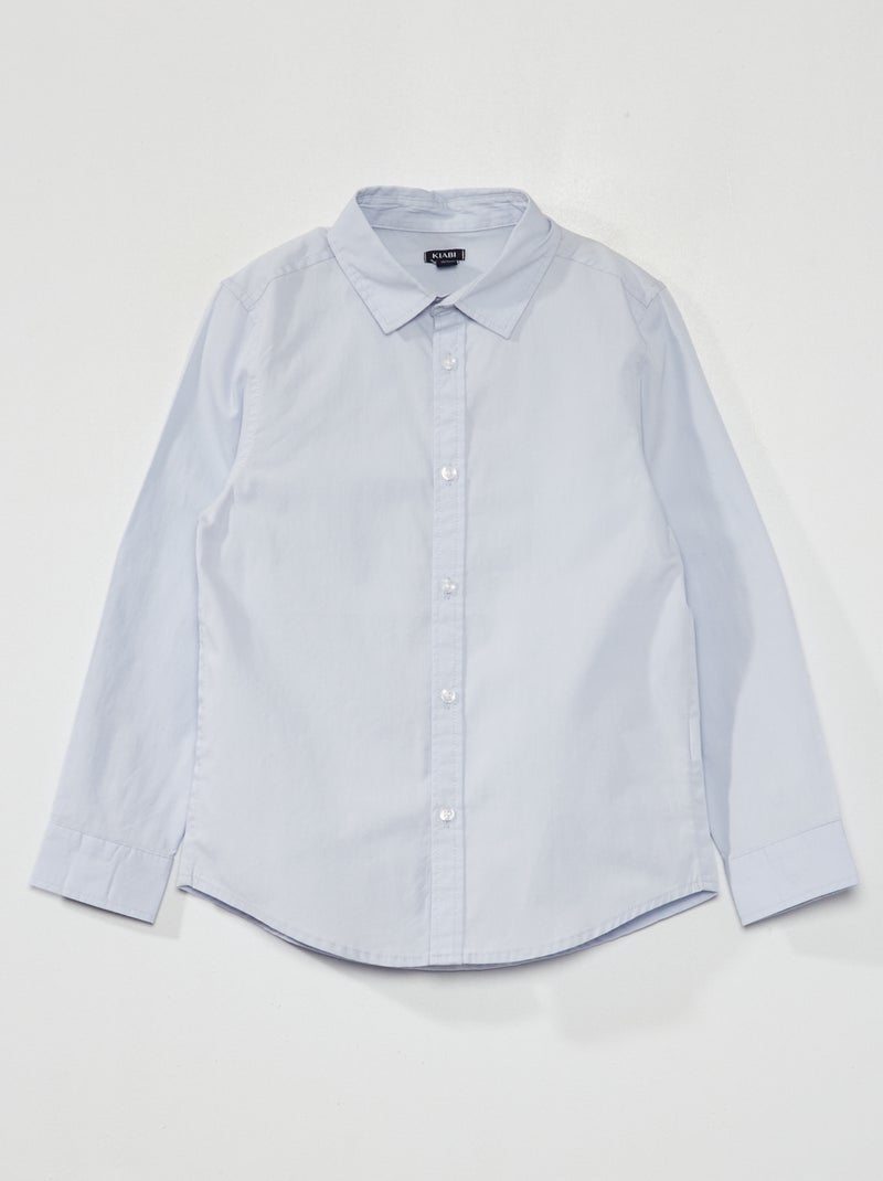 Chemise en popeline Bleu - Kiabi