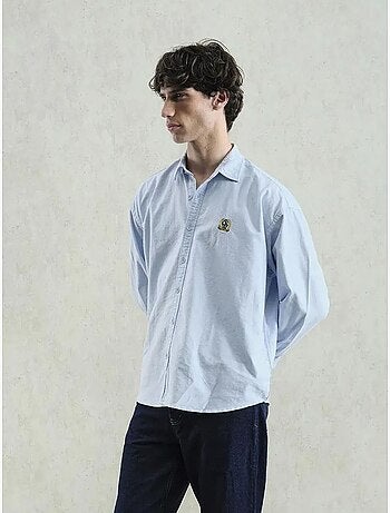 Chemise en popeline boutonnée brodée giesto