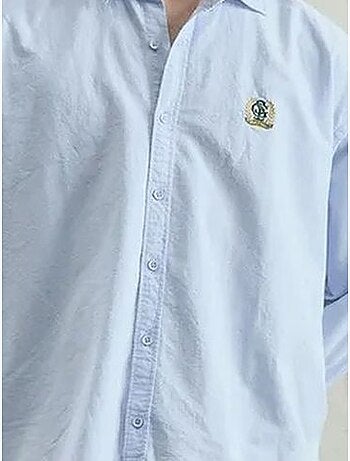 Chemise en popeline boutonnée brodée giesto