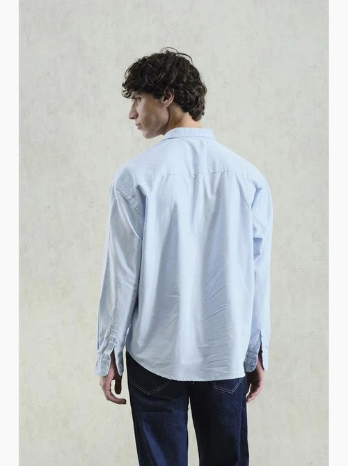 Chemise en popeline boutonnée brodée giesto - Kiabi